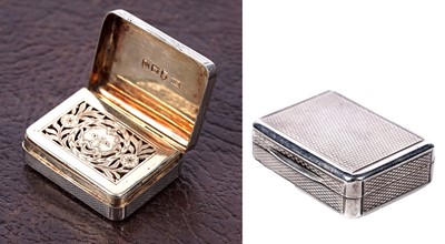 Lot 54 - A George III silver engine-turned vinaigrette by John Reily, London 1807