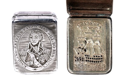 Lot 21 - A rare George III silver Trafalgar vinaigrette