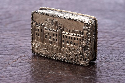 Lot 24 - An early Victorian silvergilt castletop vinaigrette by Nathaniel Mills, Birmingham 1839