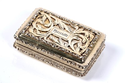 Lot 7 - A William IV silvergilt vinaigrette by Lesdam, Vale & Wheeler, Birmingham 1830