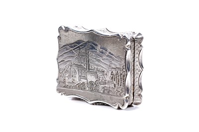 Lot 43 - An extremely rare Victorian silver castletop vinaigrette by Nathaniel Mills, Birmingham 1851