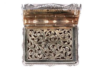 Lot 43 - An extremely rare Victorian silver castletop vinaigrette by Nathaniel Mills, Birmingham 1851