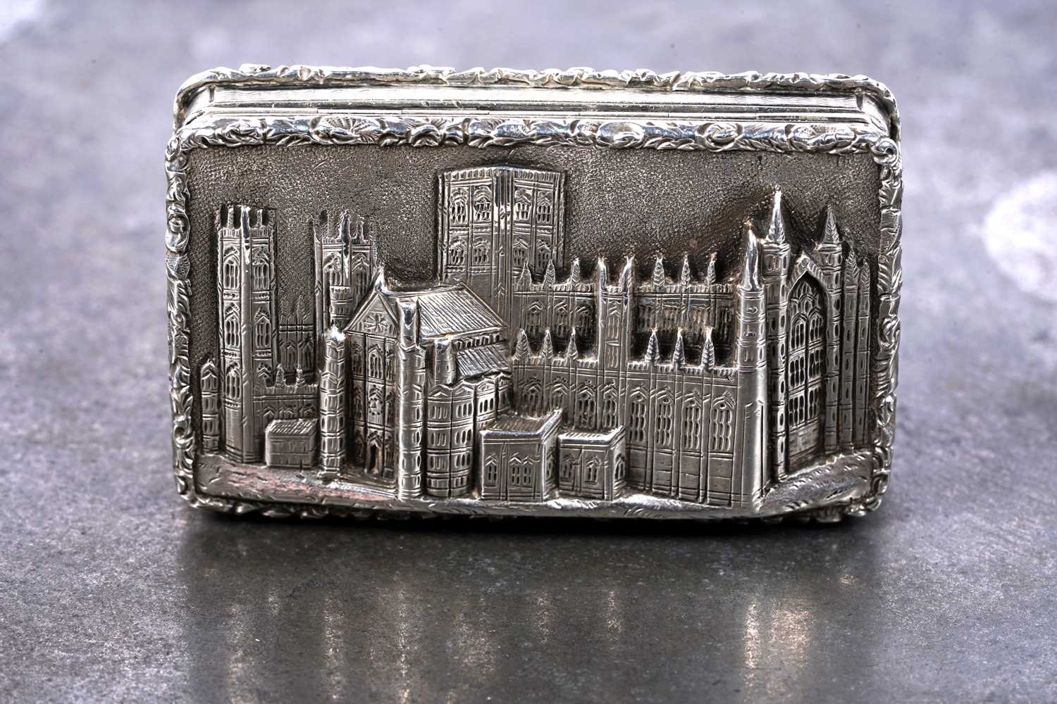 Lot 13 - An early Victorian silver castletop vinaigrette by Nathaniel Mills, Birmingham 1841