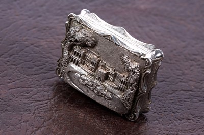 Lot 74 - A very rare Victorian silver castletop vinaigrette by Nathaniel Mills, Birmingham 1847