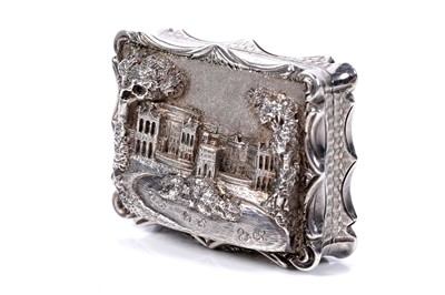 Lot 74 - A very rare Victorian silver castletop vinaigrette by Nathaniel Mills, Birmingham 1847