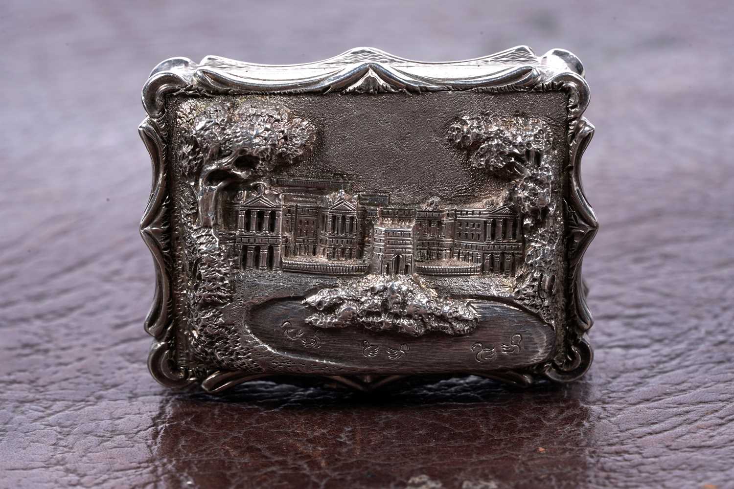 Lot 74 - A very rare Victorian silver castletop vinaigrette by Nathaniel Mills, Birmingham 1847
