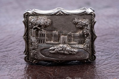 Lot 74 - A very rare Victorian silver castletop vinaigrette by Nathaniel Mills, Birmingham 1847