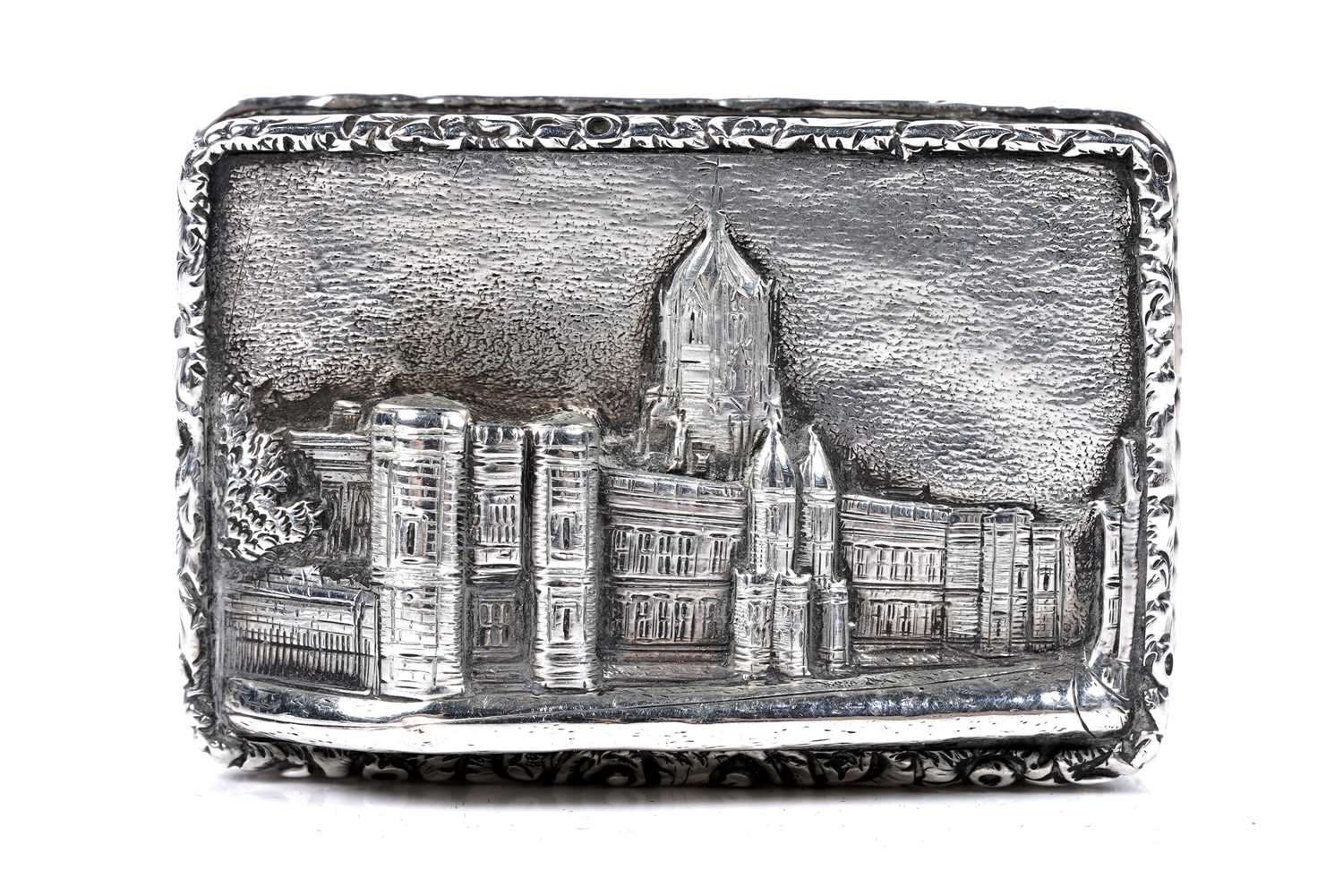 Lot 44 - A Victorian silver castletop vinaigrette, by Nathaniel Mills, Birmingham 1836