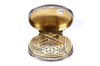 Lot 63 - A rare Scottish provincial silver mounted granite vinaigrette, c.1865