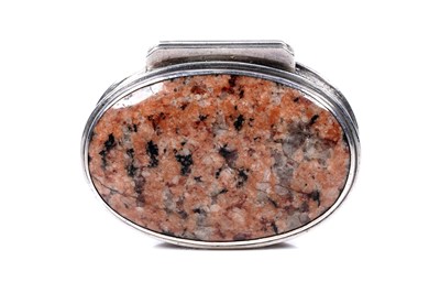 Lot 63 - A rare Scottish provincial silver mounted granite vinaigrette, c.1865