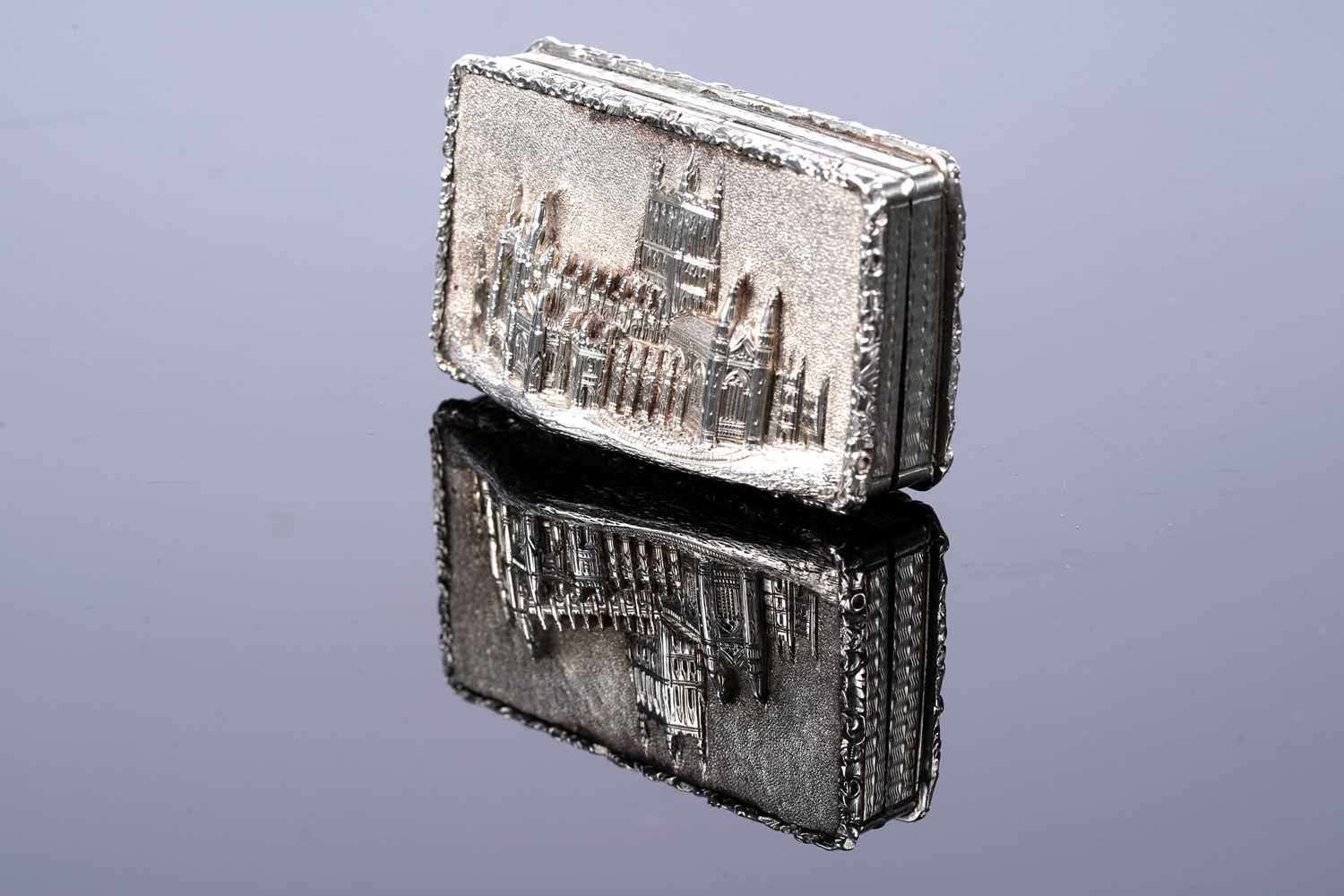Lot 29 - A rare Victorian silver castletop vinaigrette by Nathaniel Mills, Birmingham 1844