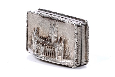 Lot 29 - A rare Victorian silver castletop vinaigrette by Nathaniel Mills, Birmingham 1844
