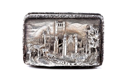 Lot 87 - A Victorian silver castletop vinaigrette by Nathaniel Mills, Birmingham 1844