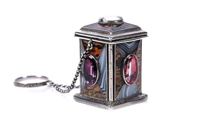 Lot 9 - A rare Victorian novelty Scottish silver and hardstone vinaigrette, 1860-1880