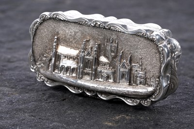 Lot 34 - A rare large Victorian silver castletop vinaigrette by Alfred Taylor, Birmingham 1855