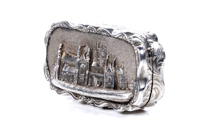 Lot 34 - A rare large Victorian silver castletop vinaigrette by Alfred Taylor, Birmingham 1855