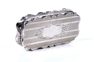 Lot 34 - A rare large Victorian silver castletop vinaigrette by Alfred Taylor, Birmingham 1855