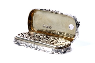Lot 34 - A rare large Victorian silver castletop vinaigrette by Alfred Taylor, Birmingham 1855