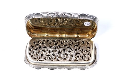 Lot 34 - A rare large Victorian silver castletop vinaigrette by Alfred Taylor, Birmingham 1855