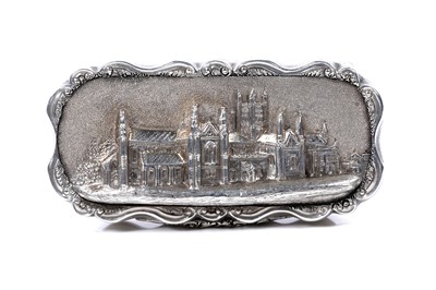 Lot 34 - A rare large Victorian silver castletop vinaigrette by Alfred Taylor, Birmingham 1855