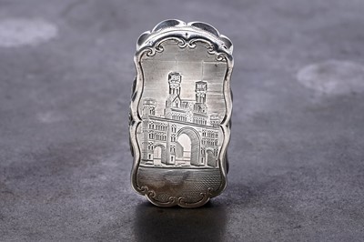 Lot 83 - A rare Edwardian silver castletop vinaigrette of Dundee Royal Arch by George Unite, Birmingham 1906