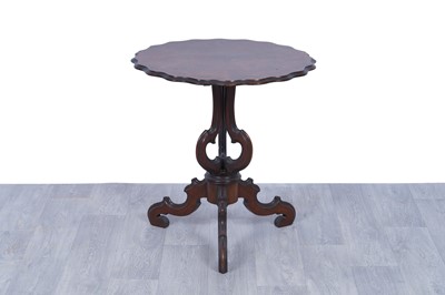 Lot 44 - A Victorian burr walnut and walnut tripod table