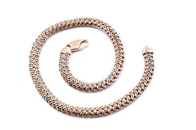 Lot 165 - A contemporary 9ct gold woven necklace