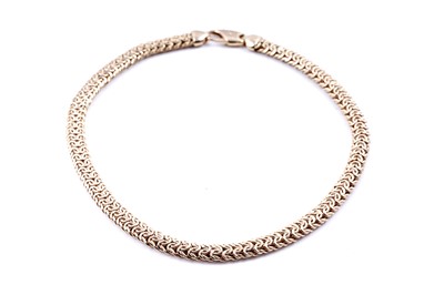 Lot 165 - A contemporary 9ct gold woven necklace