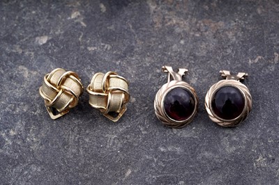 Lot 170 - Two pairs of 9ct gold ear clips