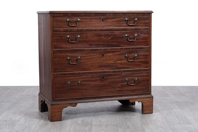 Lot 38 - A George III oak and mahogany banded chest of drawers