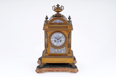Lot 163 - John Bennett: a late 19th Century brass 8-day mantel clock