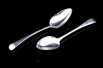 Lot 259 - A pair of George III silver tablespoons by Peter & William Bateman