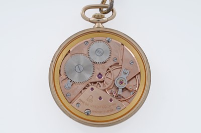 Lot 412 - Omega: a 9ct yellow gold cased open faced pocket watch