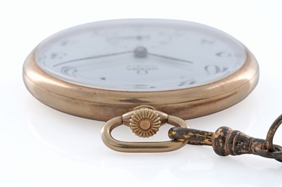 Lot 412 - Omega: a 9ct yellow gold cased open faced pocket watch
