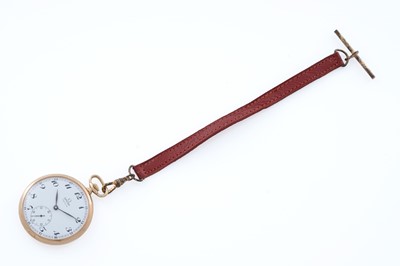 Lot 412 - Omega: a 9ct yellow gold cased open faced pocket watch