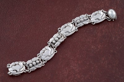 Lot 744 - Georg Jensen: a sterling silver 'Dove' bracelet