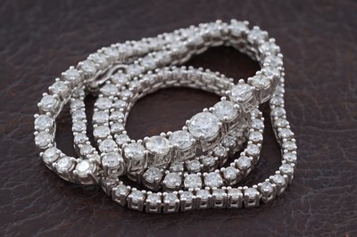 Lot 746 - A diamond tennis necklace