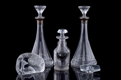 Lot 287 - A pair of BS crystal silver Holland cutglass decanters; and other items