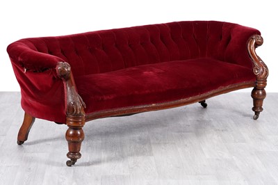 Lot 43 - A Victorian mahogany framed sofa