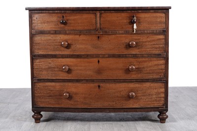 Lot 55 - A George III mahogany bowfront chest of drawers