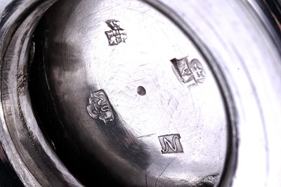 Lot 362 - A George II Scottish silver bullet teapot