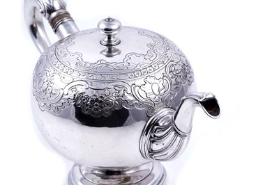 Lot 362 - A George II Scottish silver bullet teapot