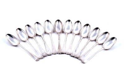 Lot 370 - A set of twelve George II Scottish silver tablespoons