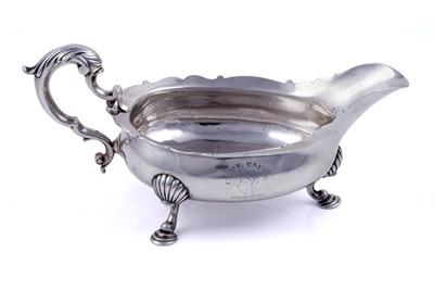 Lot 372 - A late George II Scottish silver sauceboat