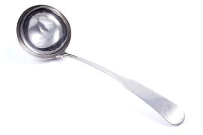 Lot 374 - A Scottish provincial silver soup ladle