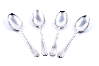 Lot 376 - A set of four Queen Anne/George I Scottish silver tablespoons