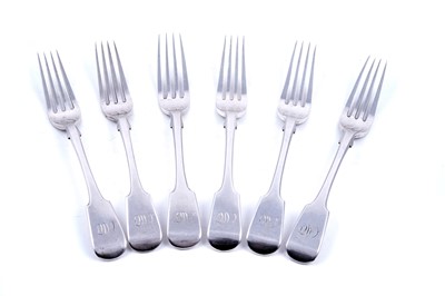 Lot 415 - A set of six Sottish provincial silver dessert forks