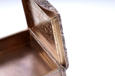 Lot 419 - An extremely rare Victorian silver-gilt provincial snuff box, by B. Barnett, Hull