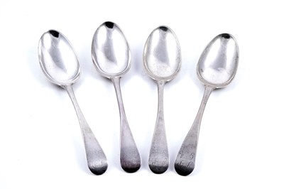Lot 421 - A set of four Scottish provincial silver tablespoons
