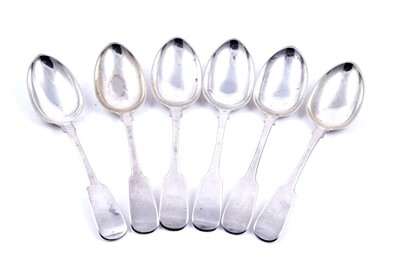 Lot 437 - A set of six Scottish provincial silver tablespoons
